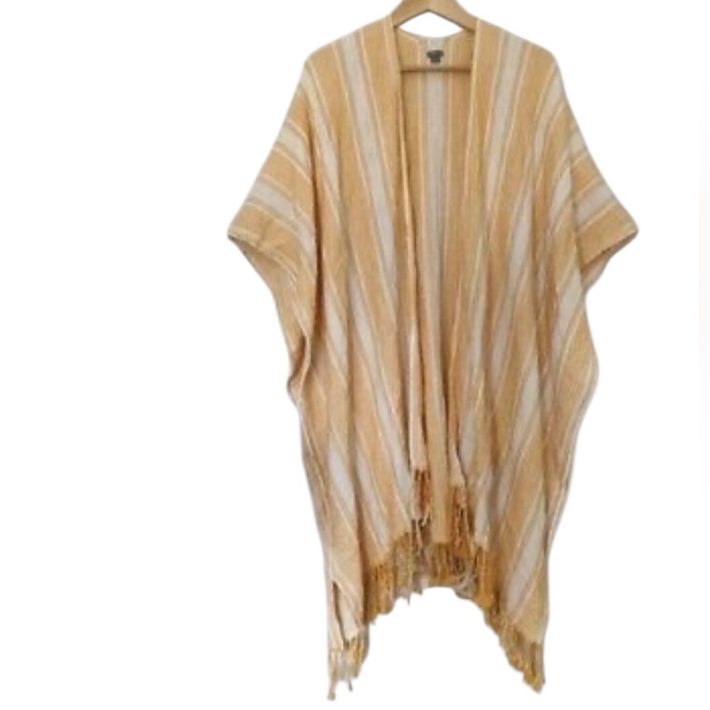 Aerie One Size Striped Fringe Kimono Cardigan